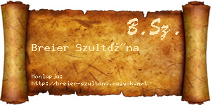 Breier Szultána névjegykártya